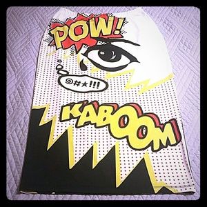 TOPSHOP Bodycon tube skirt COMIC BOOK print